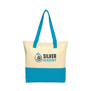 Port Authority ® Colorblock Cotton Tote - Embroidered Personalization Available from Positive Promotions