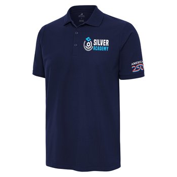 Antigua Apparel® America250 Men's Legacy Pique Performance Polo - Embroidered Personalization Available from Positive Promotions