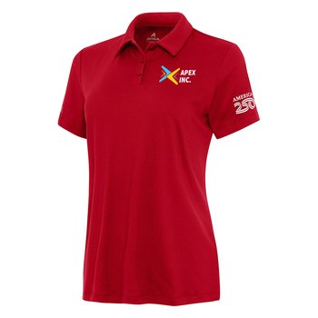 Antigua Apparel® America250 Women's Reprocess Eco-Friendly Performance Polo - Embroidered Personalization Available from Positive Promotions