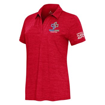 Antigua Apparel® America250 Women's Layout Heathered Performance Polo - Embroidered Personalization Available from Positive Promotions