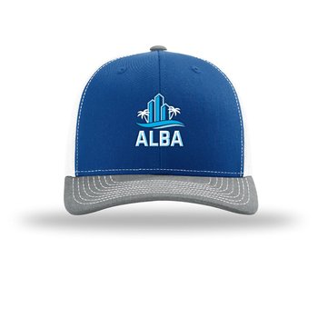 Richardson® 112 Adjustable Snapback Trucker Cap With Faux-Leather Patch - Embroidered Personalization Available from Positive Promotions