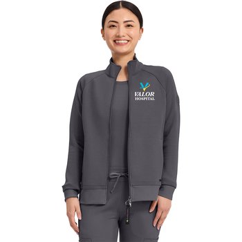 Healing Hands® Women's Karma Bomber Scrub Jacket - Embroidered Personalization Available from Positive Promotions