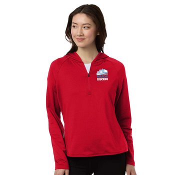 Team 365 ® Women's Qualify Quarter-Zip Hooded Pullover from Positive Promotions