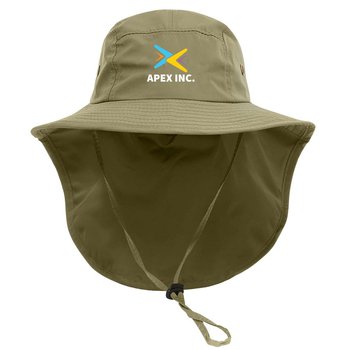 Bucket Sun Hat With Neck Cover - Embroidered Personalization Available from Positive Promotions