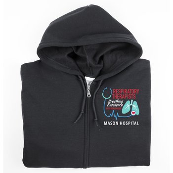 Respiratory Therapy Gildan® Unisex Heavy Blend Full-Zip Hooded Sweatshirt - Embroidered Personalization Available from Positive Promotions