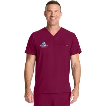 Healing Hands® Men's 1-Pocket V-Neck Scrub Top - Embroidered Personalization Available from Positive Promotions