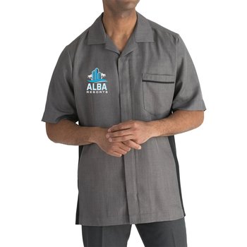 Edwards® Premier Men's Zip Front Service Shirt - Embroidered Personalization Available from Positive Promotions