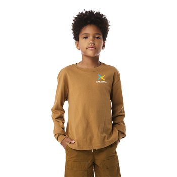 BELLA+CANVAS ® Youth 6-Ounce Heavyweight Long Sleeve Tee - Embroidered Personalization from Positive Promotions