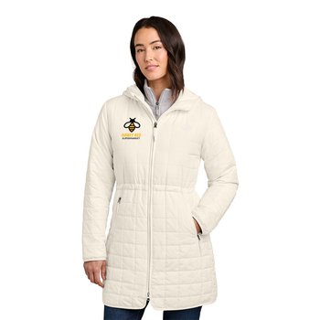 The North Face® Women's Iron Drift Quilted Hooded Parka - Embroidered Personalization Available from Positive Promotions