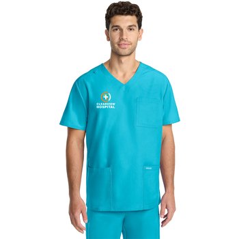 Black Cherokee® Men's Workwear Originals Ultra 3-Pocket V-Neck Top - Embroidered Personalization Available from Positive Promotions