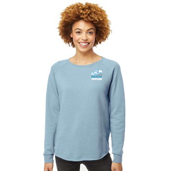 Independent Trading® Women's California Wave Wash Crewneck Sweatshirt - Embroidered Personalization Available from Positive Promotions