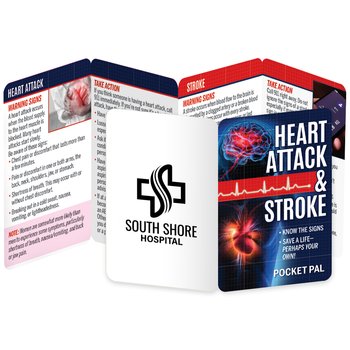 Heart Attack & Stroke: Know the Signs, Save a Life - Perhaps Your Own! Pocket Pal (English) - One-Color Personalization Available from Positive Promotions