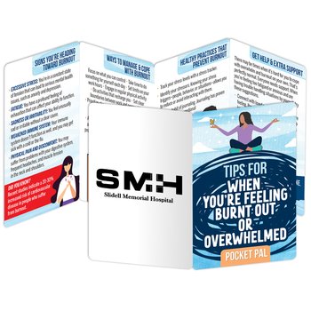 Tips for When You're Feeling Burnt Out or Overwhelmed Pocket Pal - One-Color Personalization Available from Positive Promotions