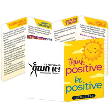 Think Positive, Be Positive Pocket Pal - One-Color Personalization Available from Positive Promotions