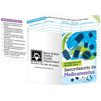 Medication Recorder Pocket Pal (Spanish) - Personalization Available from Positive Promotions