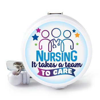 Nursing: It Takes a Team to Care Retractable Badge Holder With Alligator Clip from Positive Promotions
