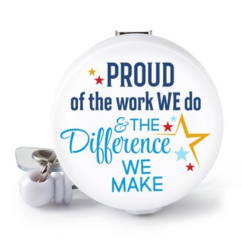 Proud of the Work We Do & the Difference We Make Retractable Badge Holder With Alligator Clip from Positive Promotions