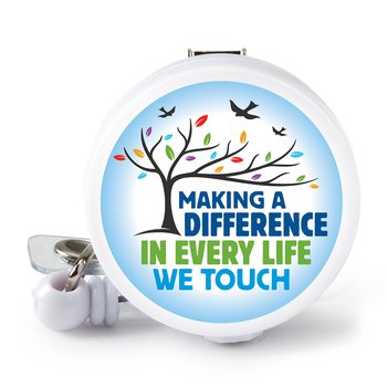 Making a Difference in Every Life We Touch Retractable Badge Holder With Alligator Clip from Positive Promotions