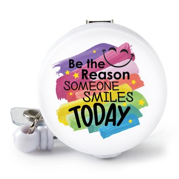 Be the Reason Someone Smiles Today Retractable Badge Holder With Alligator Clip from Positive Promotions