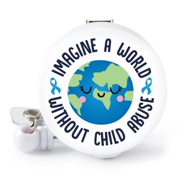 Imagine a World Without Child Abuse Retractable Badge Holder With Alligator Clip from Positive Promotions