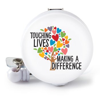 Touching Lives, Making a Difference Retractable Badge Holder With Alligator Clip from Positive Promotions