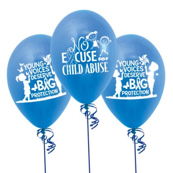 Young Voices Deserve Big Protection Child Abuse Prevention 2-Sided Latex Balloons - Pack of 50 from Positive Promotions