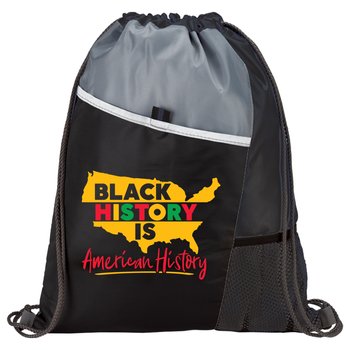 Black History Is American History Drawstring Backpack from Positive Promotions