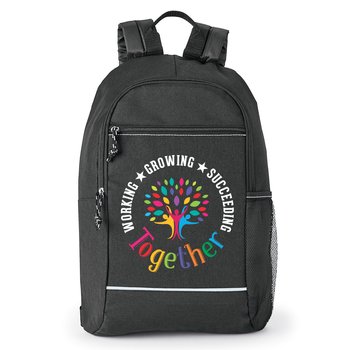 Working, Growing, Succeeding Together Bayside Backpack With Reflective Trim from Positive Promotions
