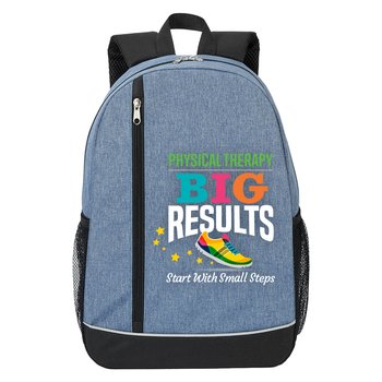 Physical Therapy: Big Results Start With Small Steps Logan Backpack from Positive Promotions