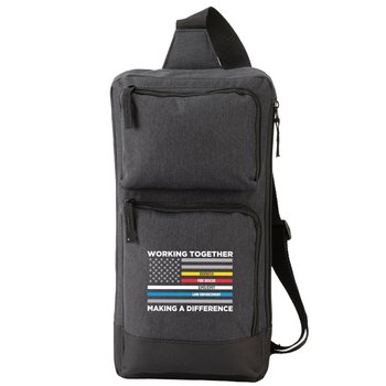 Working Together, Making a Difference Modesto Multi-Pocket Sling Bag from Positive Promotions