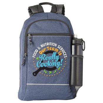 Food & Nutrition Services: Our Team Is Really Cooking! Bayside Backpack With Reflective Trim from Positive Promotions