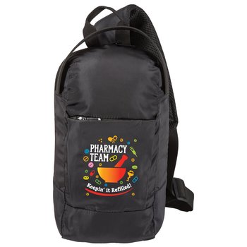 Pharmacy Team: Keepin' It Refilled Ventura Crossbody Sling Bag from Positive Promotions