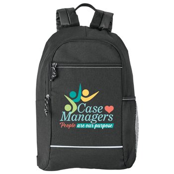 Case Managers: People Are Our Purpose Bayside Backpack With Reflective Trim from Positive Promotions