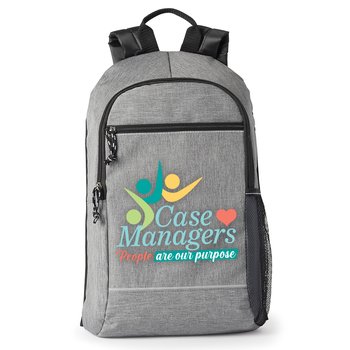 Case Managers: People Are Our Purpose Bayside Backpack With Reflective Trim from Positive Promotions
