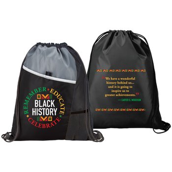 Black History: Remember, Educate, Celebrate Drawstring Backpack from Positive Promotions