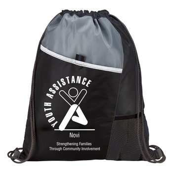 Black Drawstring Backpack - Personalization Available from Positive Promotions
