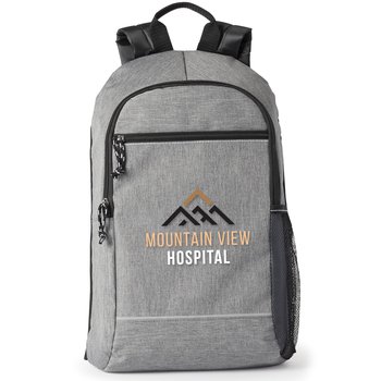Heathered Gray Bayside Backpack with Reflective Trim - Embroidered Personalization Available from Positive Promotions