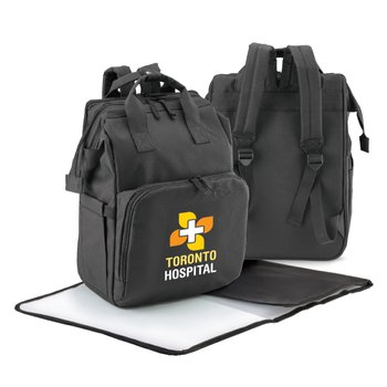 2-in-1 Diaper Bag Backpack - Embroidered Personalization Available from Positive Promotions