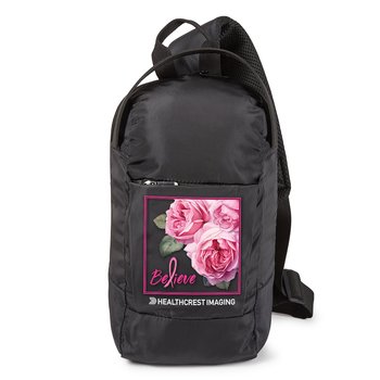 Believe (Roses) Ventura Crossbody Sling Bag - Personalization Available from Positive Promotions
