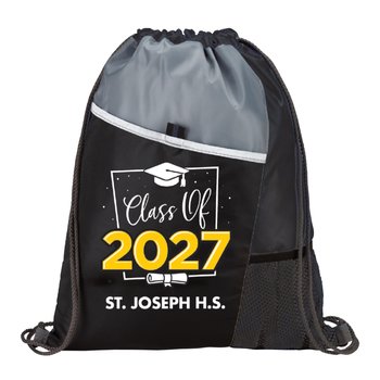 Class of 2027 Drawstring Backpack - One-Color Personalization Available from Positive Promotions