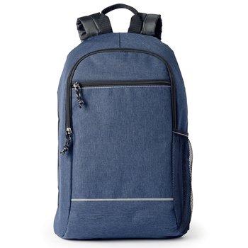 Front Blue Backpack Heathered Blue Bayside Backpack with Reflective Trim - Personalization ...