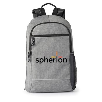 Heathered Gray Bayside Backpack with Reflective Trim - Personalization Available from Positive Promotions