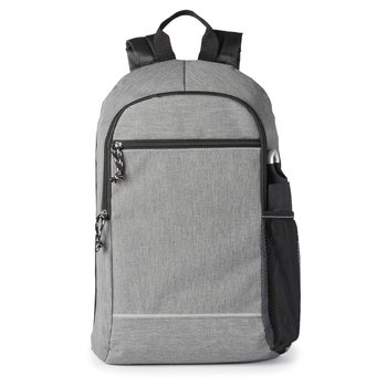 Heathered Gray Jaxson Heavy-Duty Backpack With Reflective Trim from Positive Promotions