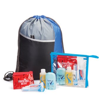 7-Piece Basic Hygiene Kit in Drawstring Backpack from Positive Promotions