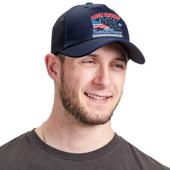 Truck Drivers: The Driving Force Behind America Positive Wear Trucker Cap from Positive Promotions