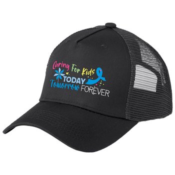 Caring for Kids Today, Tomorrow, Forever Mesh-Back Trucker Cap from Positive Promotions