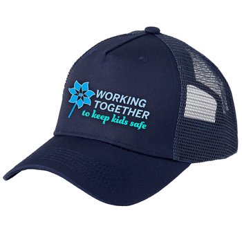 Working Together to Keep Kids Safe Mesh-Back Trucker Cap from Positive Promotions