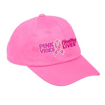 Pink Vibes, Healthy Lives Classic Baseball Cap With Buckle Closure from Positive Promotions