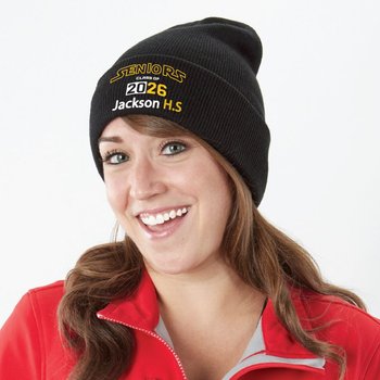 Class of 2026 Positive Wear Long Soft Knit Beanie - Embroidered Personalization Available from Positive Promotions