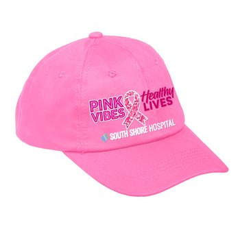 Pink Vibes, Healthy Lives Classic Baseball Cap With Buckle Closure - Personalization Available from Positive Promotions